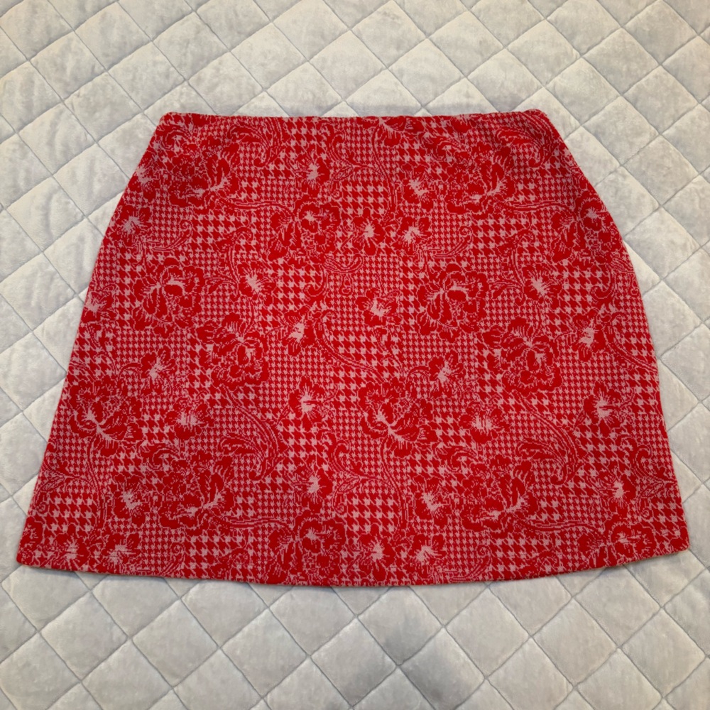 Urban Outfitters Red and White Mini Skirt